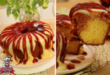 Bolo de Fubá com Leite Condensado e Goiabada